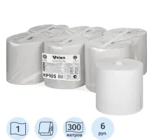 Полотенца бумажные в рул c ЦВ Veiro Professional Basic 1сл300м 6шт/уп KP105