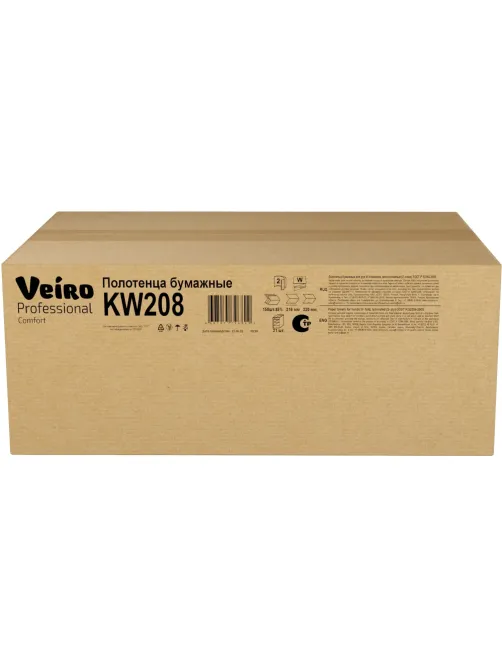 Полотенца бумажные W-сл Veiro Professional 2сл 150лист 21 пач/уп KW208_УГМК