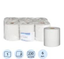 Полотенца бумажные д/держ.Терес Стандарт макси ЦВ 1сл.230м 6рул Т-0160