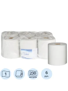 Полотенца бумажные д/держ.Терес Стандарт макси ЦВ 1сл.230м 6рул Т-0160