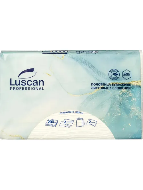 Полотенца бумажные д/дисп. Luscan Professional Zслож2слбелцел200л