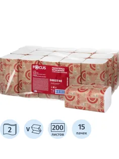 Полотенца бумажные д/дисп FocusPremium 2сл200л15пач/уп_5083740/50202901_п/э