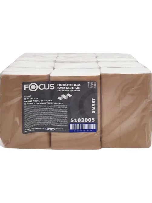Полотенца бумажные д/дисп FocusSmart Zсл 1сл 250л 12пач/уп_5103005/50204094