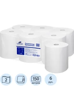Полотенца бумажные д/дисп. Luscan Professional2слбелцел150м6рул/уп