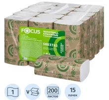 Полотенца бумажные д/дисп FocusEco 1сл 200л 15пач/уп_5083743/50202904_п/э
