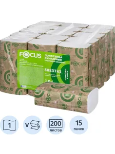 Полотенца бумажные д/дисп FocusEco 1сл 200л 15пач/уп_5083743/50202904_п/э
