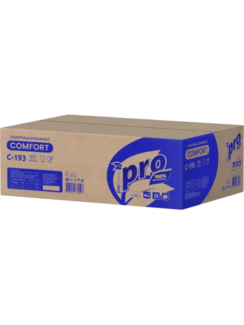 Полотенца бумажные д/держ Protissue V-слож 1сл 250л/пач 20пач/кор_C193