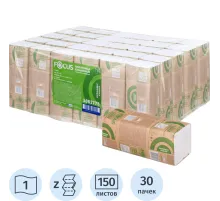 Полотенца бумажные д/дисп. FOCUS Z-сл 1 сл 24х21,5см 150л/30пач/уп