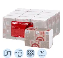 Полотенца бумажные д/дисп. FOCUS Premium Z-сл 2 сл 24х20см 200л/12пач/уп