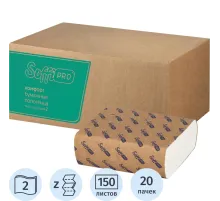 Полотенца бумажные д/дисп SoffiPRO Комфорт Z-сл 2сл 150шт 20пач/уп_10901352