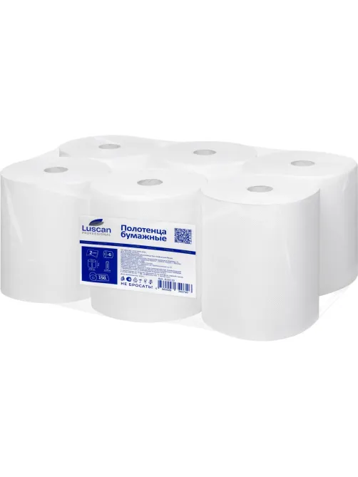 Полотенца бумажные д/дисп. Luscan Professional2слбелцел150м6рул/уп