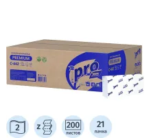 Полотенца бумажные Protissue Z-слож 2сл 200л/пач 21пач/кор_С442