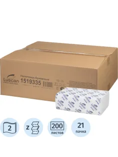 Полотенца бумажные д/дисп. Luscan Professional Zсл 2сл втор 200л 21пач/уп