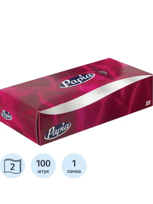 Салфетки косметические Papia 2сл 100шт/уп