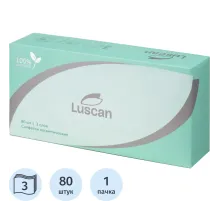 Салфетки косметические Luscan 3сл 80шт/уп белые