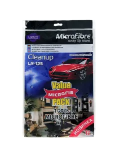 Салфетки из микрофибры набор 250 гр/м2,  30x45 см. (12 шт.) LIMROY LR-123
