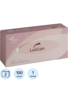 Салфетки косметические Luscan 2сл 100шт/уп белые