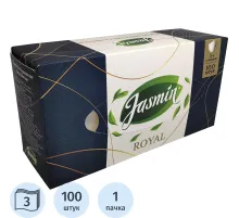 Салфетки косметические Jasmin 3-сл. 100шт./уп.белые
