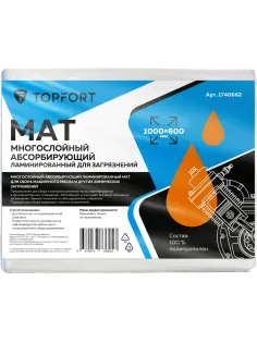 Мат многослойный абсорбирующий Topfort ламинированный для загрязн.1000x600