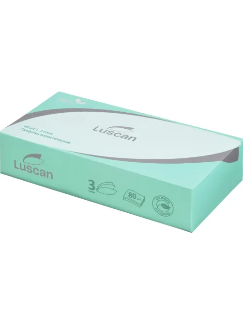 Салфетки косметические Luscan 3сл 80шт/уп белые