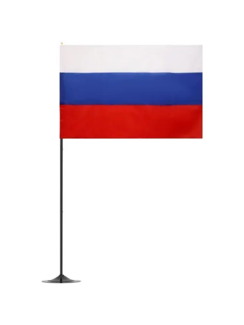 Флаг TI_напольный России , черный флагшток