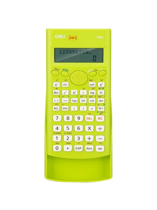 Калькулятор научный (ЕГЭ) Deli E1710A,10-р,2 стр,240 ф.,бат.,162х84мм,зел