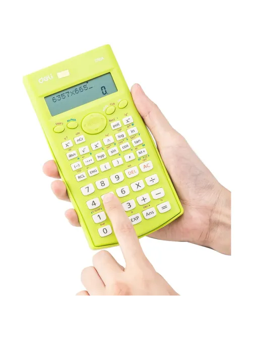 Калькулятор научный (ЕГЭ) Deli E1710A,10-р,2 стр,240 ф.,бат.,162х84мм,зел