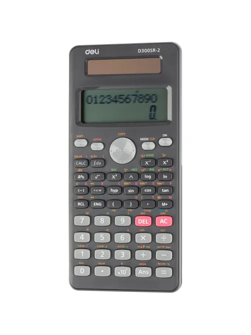 Калькулятор научный Deli ED300SR-2,10+2р,300ф,2ст,172,6х82,7,дв пит,т.сер