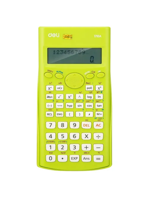 Калькулятор научный (ЕГЭ) Deli E1710A,10-р,2 стр,240 ф.,бат.,162х84мм,зел