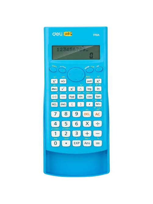 Калькулятор научный (ЕГЭ) Deli E1710A,10-р,2 стр,240 ф.,бат.,162х84мм,син