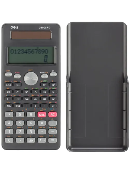 Калькулятор научный Deli ED300SR-2,10+2р,300ф,2ст,172,6х82,7,дв пит,т.сер