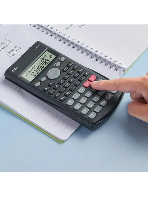 Калькулятор научный Deli E1710SR,240фун,2стр.дисп,10+2разр,162х84,темн.сер