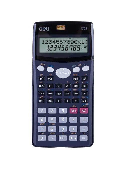 Калькулятор научный Deli E1705,10-р,2 стр,240 фун.,бат.,157x77мм,темн.син