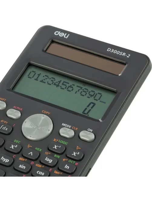 Калькулятор научный Deli ED300SR-2,10+2р,300ф,2ст,172,6х82,7,дв пит,т.сер