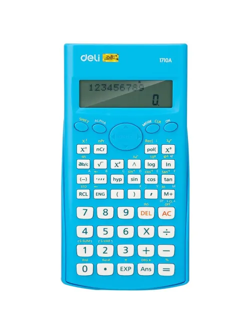 Калькулятор научный (ЕГЭ) Deli E1710A,10-р,2 стр,240 ф.,бат.,162х84мм,син