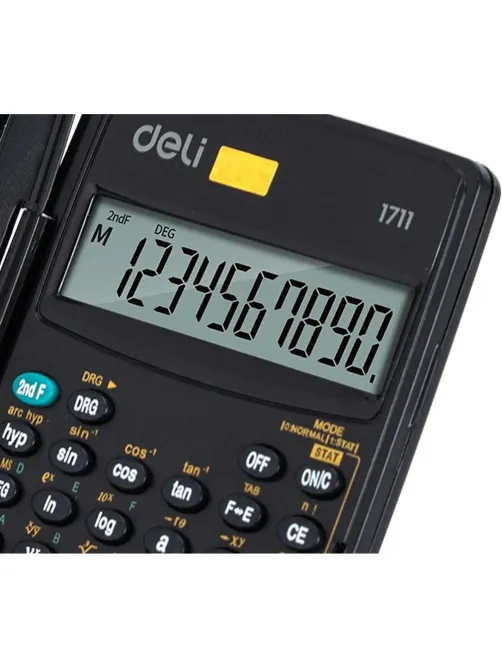 Калькулятор научный Deli E1711, 8-р, 56 функций, бат., 120x72мм, черный