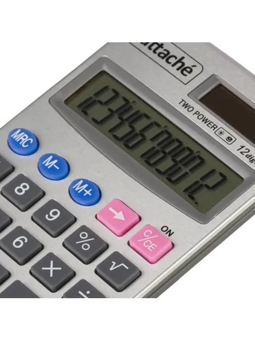 Калькулятор карманный Attache ATC-333-12P 12-ти разрядный серебристый