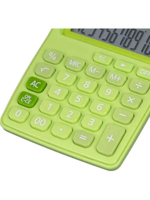 Калькулятор карманный Deli E1122, 12-р, дв.пит., 120x86мм, зеленый