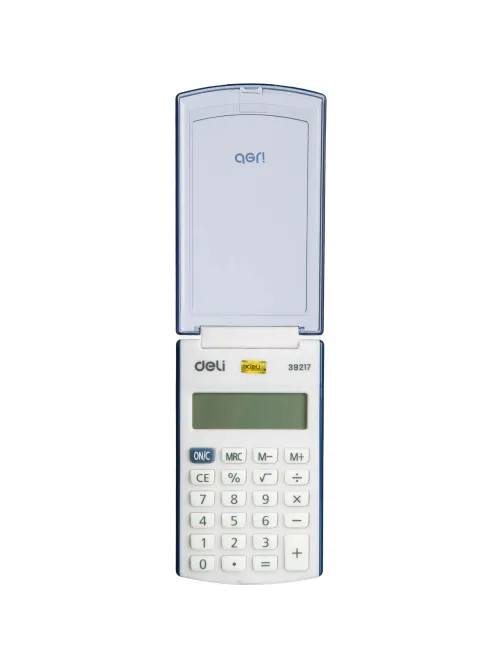Калькулятор карманный Deli E39217, 8-р, батар., 102x61мм, синий
