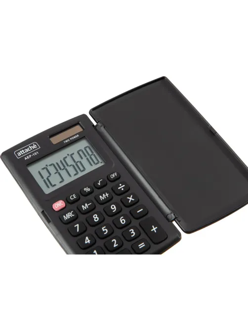 Калькулятор карманный с крышк. Attache, AEP-101,8р,дв.пит.,черн