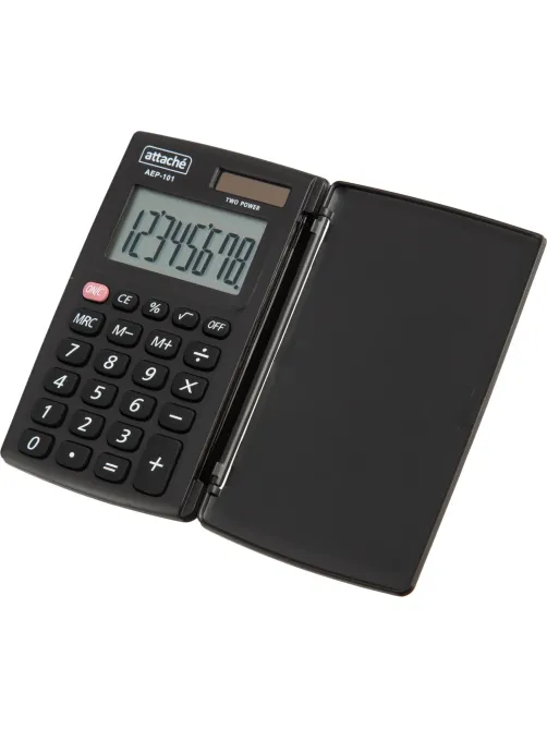 Калькулятор карманный с крышк. Attache, AEP-101,8р,дв.пит.,черн