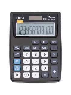 Калькулятор карманный Deli E1122, 12-р, дв.пит., 120х86мм, серый