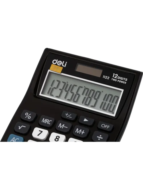 Калькулятор карманный Deli E1122, 12-р, дв.пит., 120х86мм, серый