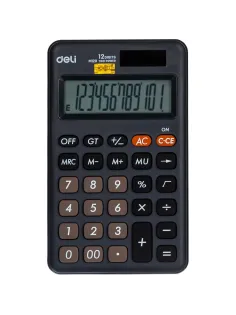 Калькулятор карманный Deli EM120,12-р, дв. пит, 118x70мм, темно-серый