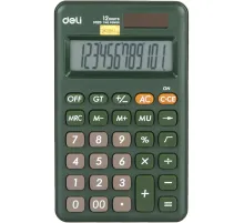 Калькулятор карманный Deli EM120,12-р, дв.пит., 118x70мм, зеленый