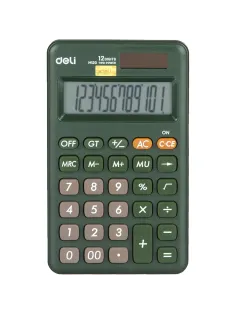 Калькулятор карманный Deli EM120,12-р, дв.пит., 118x70мм, зеленый