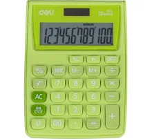 Калькулятор карманный Deli E1122, 12-р, дв.пит., 120x86мм, зеленый