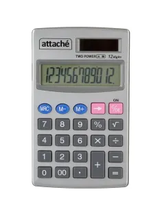 Калькулятор карманный Attache ATC-333-12P 12-ти разрядный серебристый