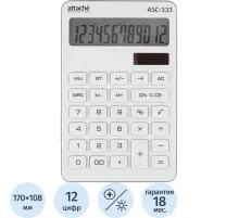 Калькулятор настольный КОМП Attache Selection ASС-333,12р,дв.пит,170x108бел