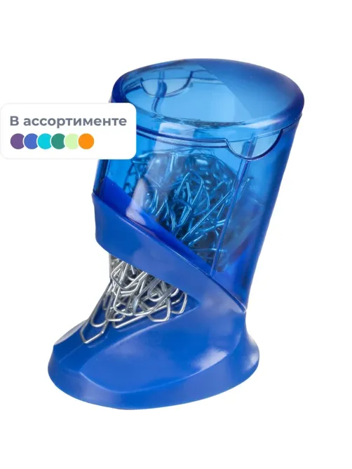 Скрепочница магнитная башня 200109, цвет ассорти
